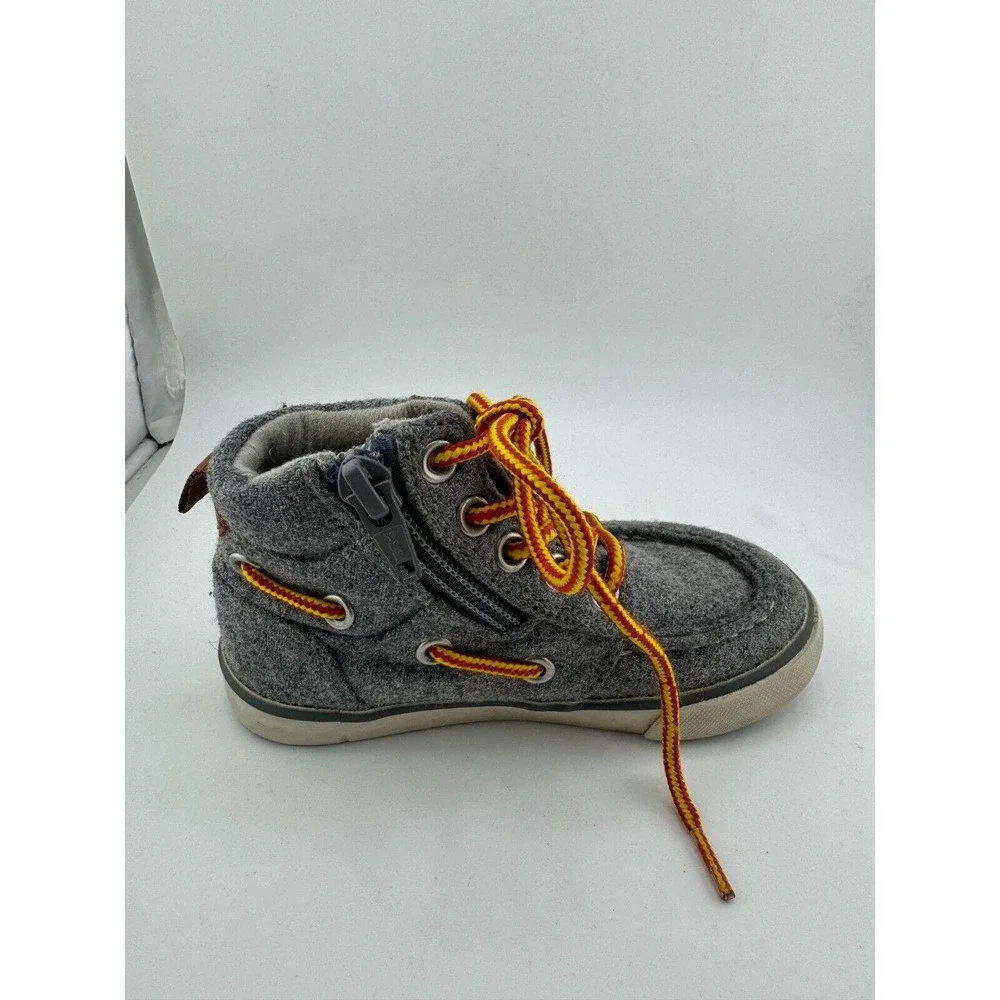 Gap Kids Boys Sneakers‎ Shoes Size 7 Oxide Gray Flannel High-Top Lace Up Casual